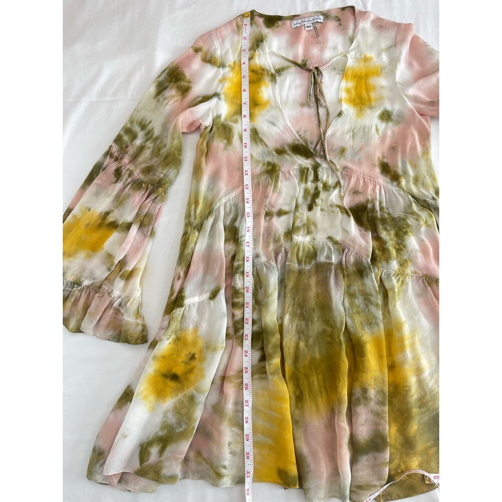 Young Fabulous and Broke Rosa Mini Dress Olive Venus Tie Dye Oversized Boho XS - Picture 11 of 12